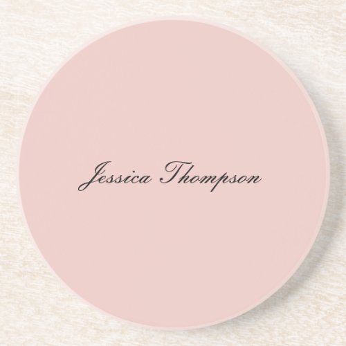 Modern Elegant Plain Name Professional Rose Gold Coaster