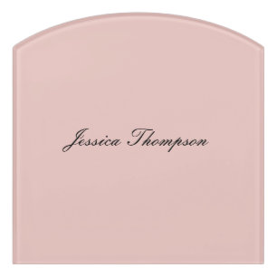 Modern Elegant Plain Name Professional Rose Gold Door Sign