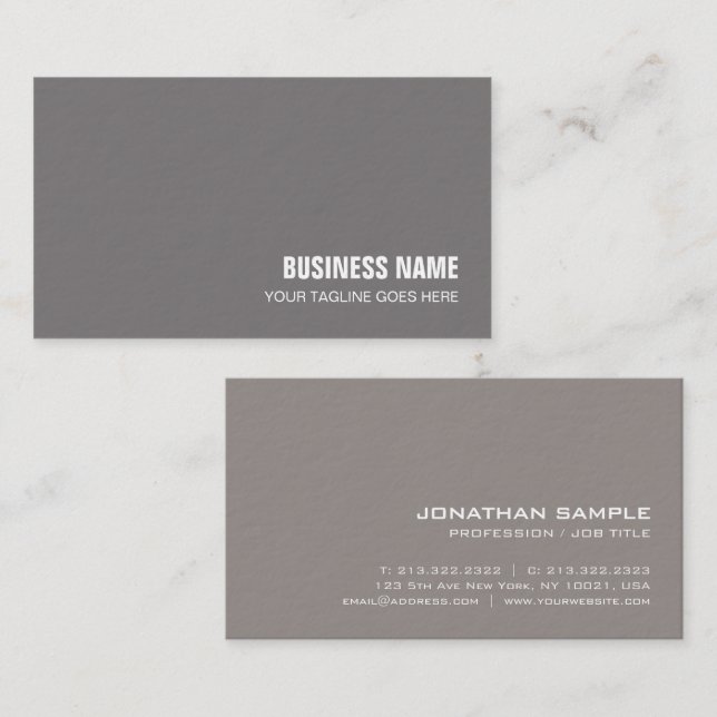 Modern Elegant Plain Premium Thick Luxury Trendy Business Card (Front/Back)