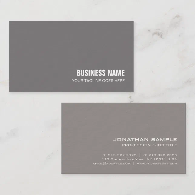 Modern Elegant Plain Premium Thick Luxury Trendy Business Card | Zazzle