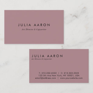 Modern Elegant Plain Professional Brick Red Business Card