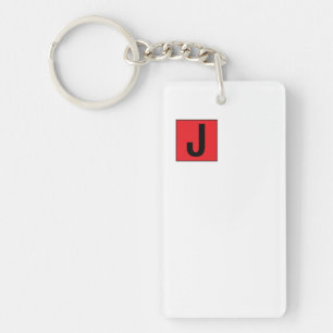 Modern Elegant Plain Professional Monogram Keychain
