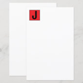 Modern Elegant Plain Professional Monogram Paper (Front/Back)