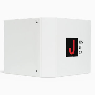 Modern Elegant Plain Professional Name Monogram 3 Ring Binder