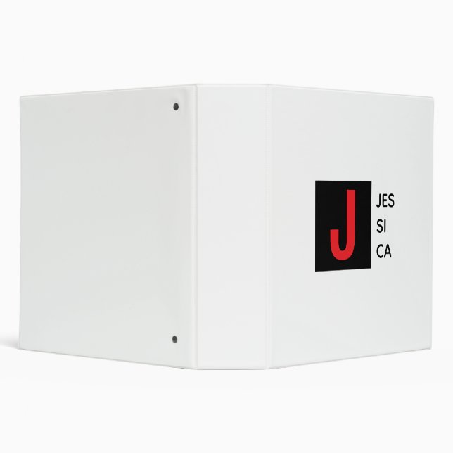 Modern Elegant Plain Professional Name Monogram 3 Ring Binder (Background)