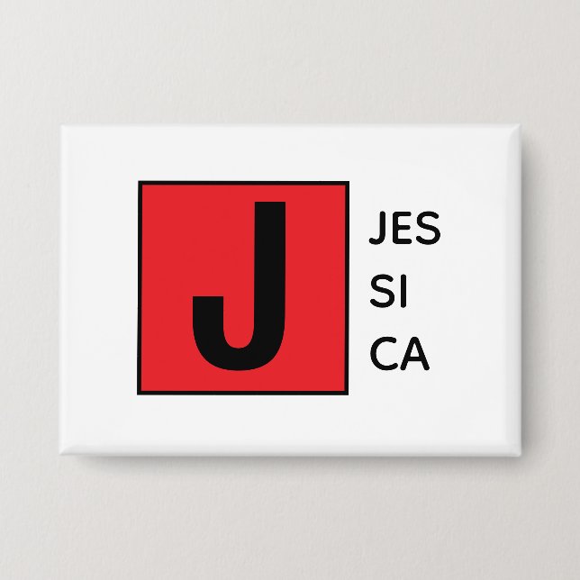 Modern Elegant Plain Professional Name Monogram Button (Front)
