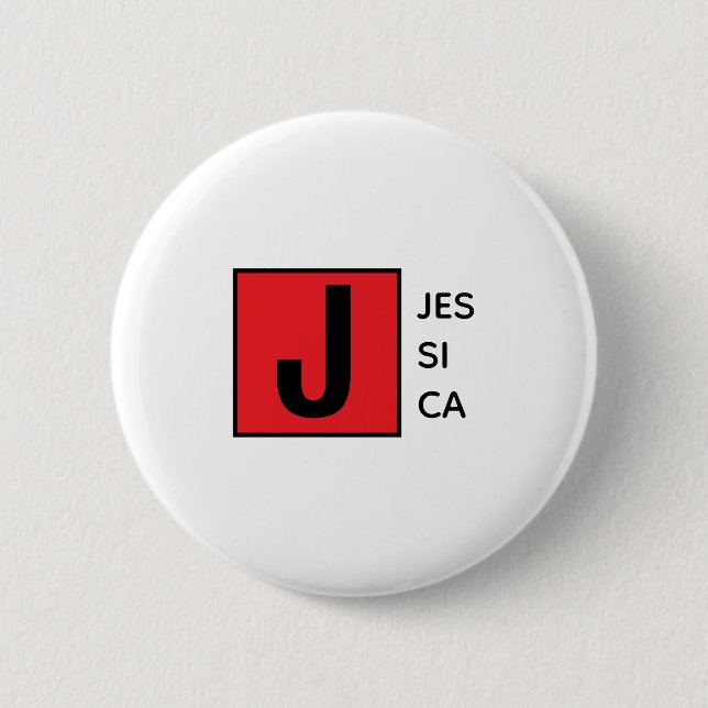 Modern Elegant Plain Professional Name Monogram Button (Front)
