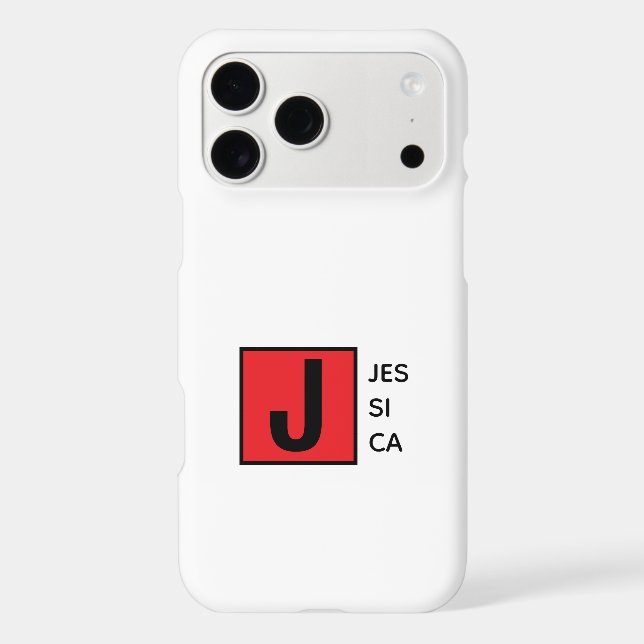 Modern Elegant Plain Professional Name Monogram Case-Mate iPhone Case (Back)