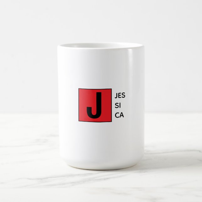 Modern Elegant Plain Professional Name Monogram Coffee Mug (Center)