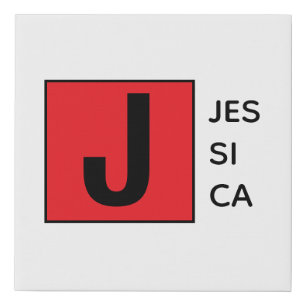 Modern Elegant Plain Professional Name Monogram Faux Canvas Print