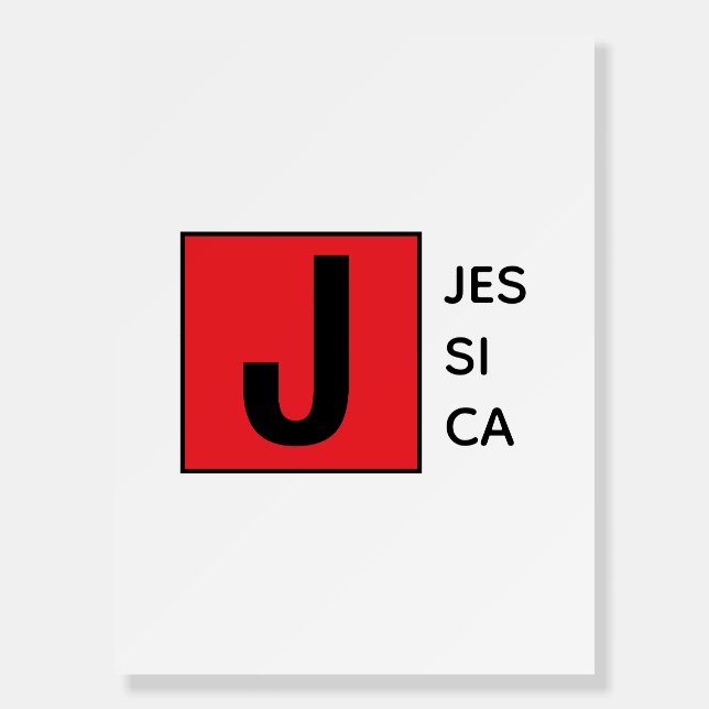 Modern Elegant Plain Professional Name Monogram Foam Board (Front)