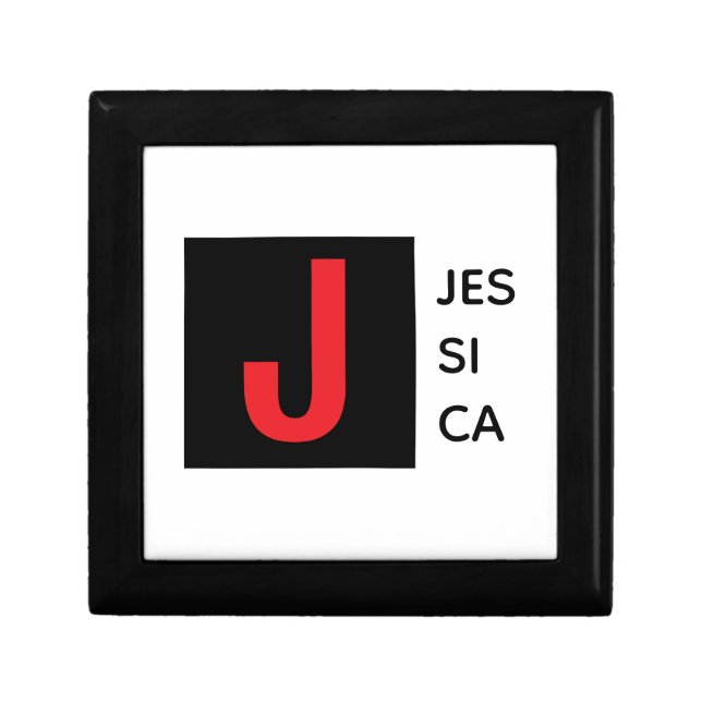 Modern Elegant Plain Professional Name Monogram Gift Box (Front)