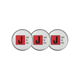 Modern Elegant Plain Professional Name Monogram Golf Ball Marker