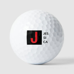 Modern Elegant Plain Professional Name Monogram Golf Balls