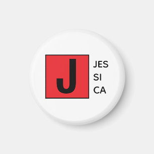 Modern Elegant Plain Professional Name Monogram Magnet