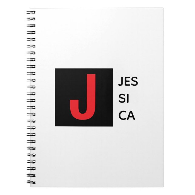 Modern Elegant Plain Professional Name Monogram Notebook (Front)