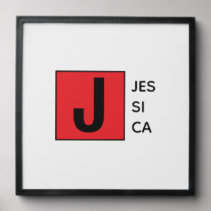 Modern Elegant Plain Professional Name Monogram Peel And Stick Photo Tile