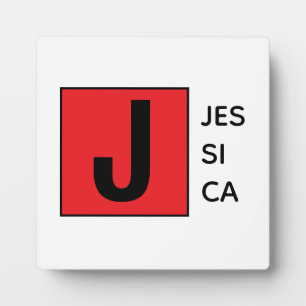 Modern Elegant Plain Professional Name Monogram Plaque