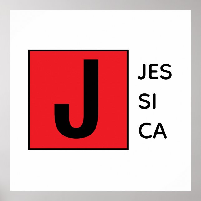 Modern Elegant Plain Professional Name Monogram Poster (Front)