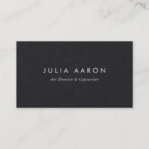 Modern Elegant Plain Professional Premium Black Business Card