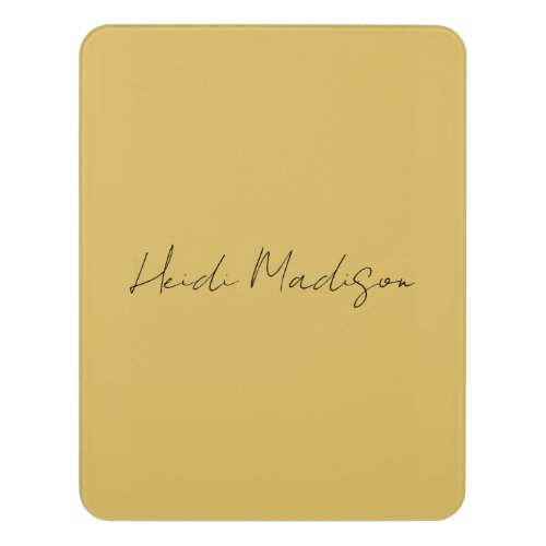 Modern Elegant Plain Simple Gold Color Calligraphy Door Sign