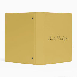 Modern Elegant Plain Simple Gold Color Calligraphy Mini Binder