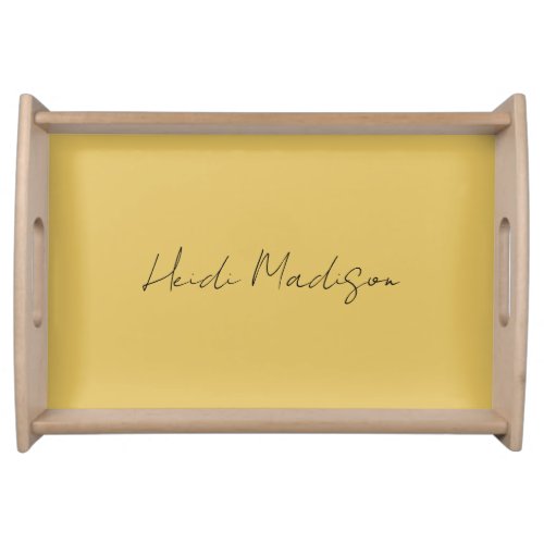 Modern Elegant Plain Simple Gold Color Calligraphy Serving Tray