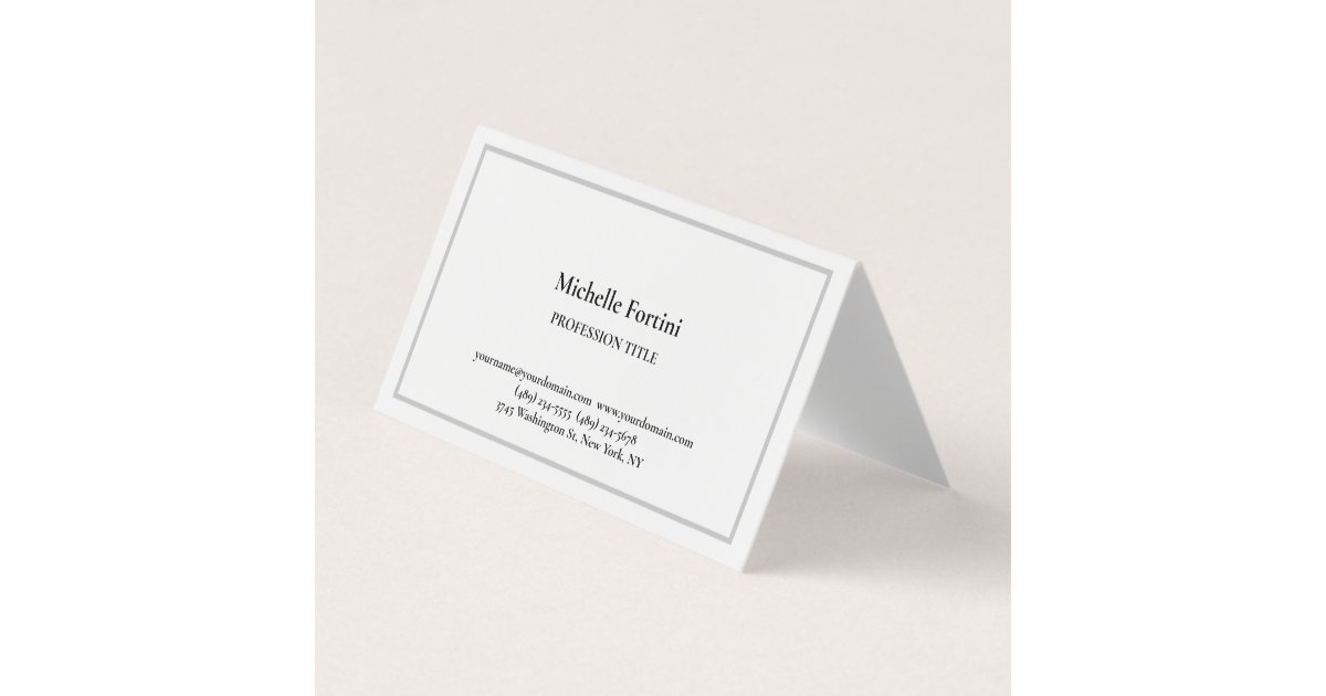 Modern Elegant Plain Simple Minimalist Business Card | Zazzle