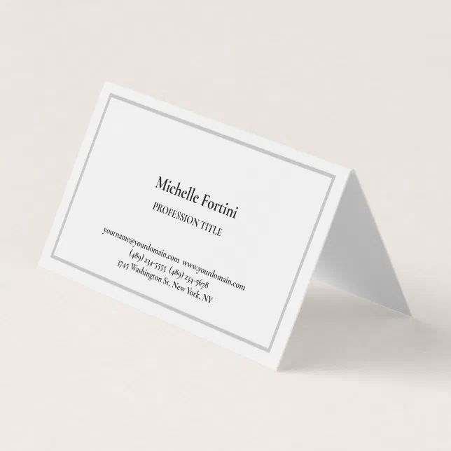 Modern Elegant Plain Simple Minimalist Business Card | Zazzle