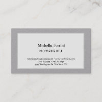 Modern Elegant Plain Simple Minimalist Grey Business Card