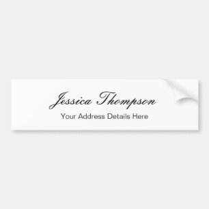 Modern Elegant Plain Simple Professional Bumper Sticker