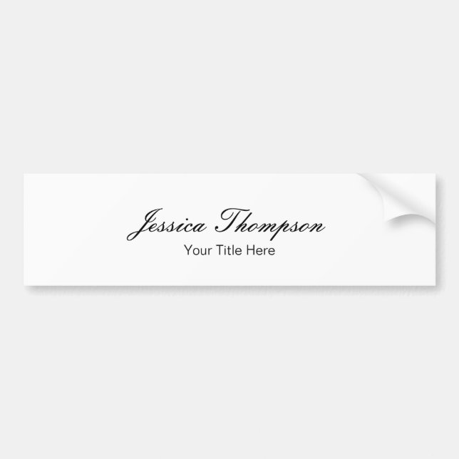 Modern Elegant Plain Simple Professional Bumper Sticker (Front)