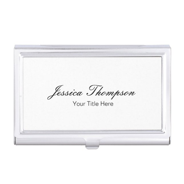 Modern Elegant Plain Simple Professional Business Card Case (Front)