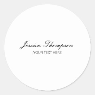 Modern Elegant Plain Simple Professional Classic Round Sticker