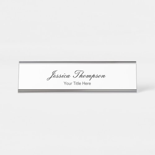 Modern Elegant Plain Simple Professional Desk Name Plate