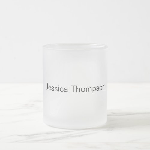 Modern Elegant Plain Simple Professional Frosted Glass Coffee Mug