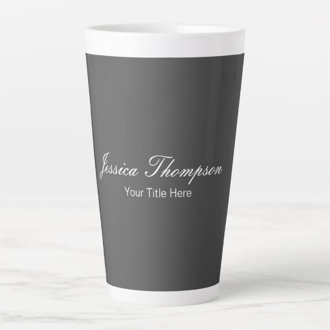 Modern Elegant Plain Simple Professional Grey Latte Mug (Front)
