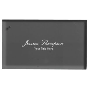 Modern Elegant Plain Simple Professional Grey Place Card Holder
