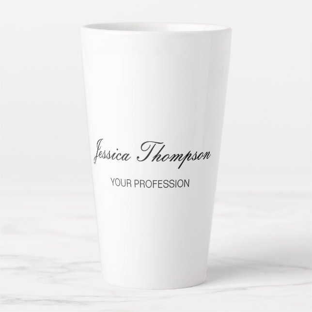 Modern Elegant Plain Simple Professional Latte Mug (Front)