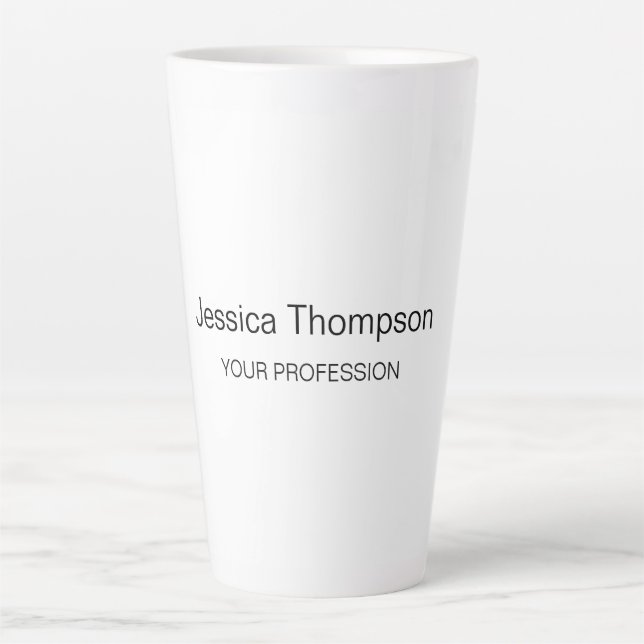 Modern Elegant Plain Simple Professional Latte Mug (Front)
