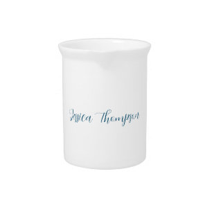 Modern Elegant Plain Simple Professional Name Beverage Pitcher