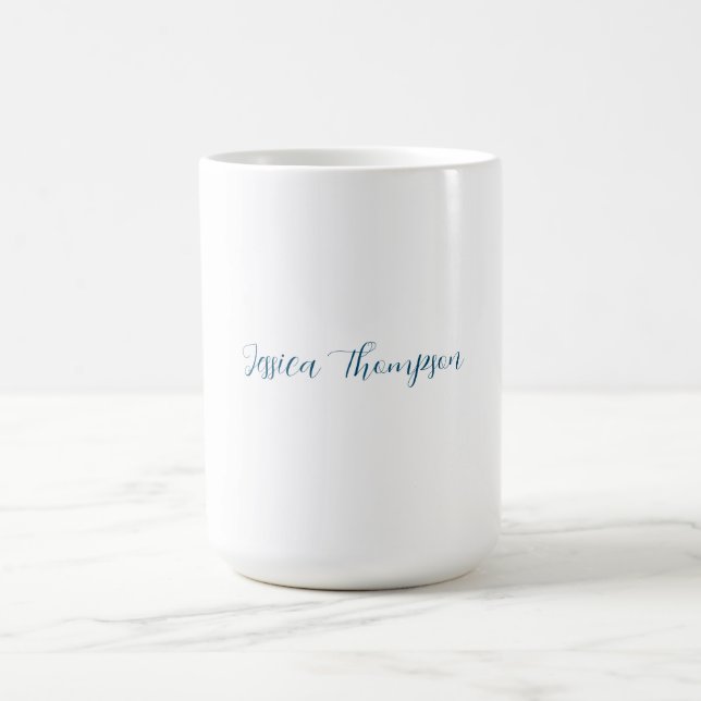 Modern Elegant Plain Simple Professional Name Coffee Mug (Center)