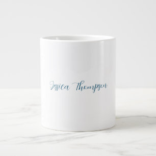 Modern Elegant Plain Simple Professional Name Giant Coffee Mug