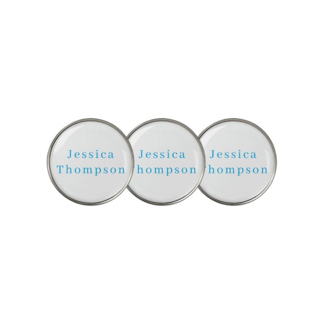 Modern Elegant Plain Simple Professional Name Golf Ball Marker (3 Up)