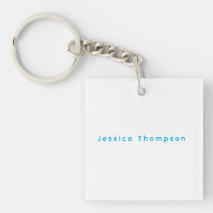 Modern Elegant Plain Simple Professional Name Keychain