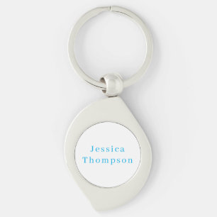 Modern Elegant Plain Simple Professional Name Keychain