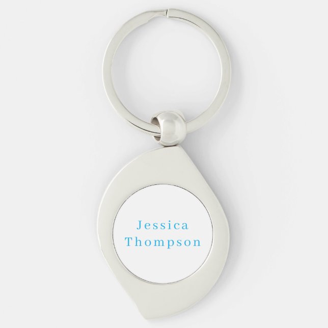 Modern Elegant Plain Simple Professional Name Keychain (Front)