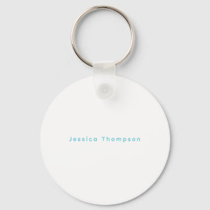 Modern Elegant Plain Simple Professional Name Keychain