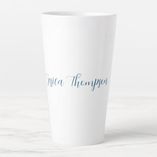 Modern Elegant Plain Simple Professional Name Latte Mug (Front)