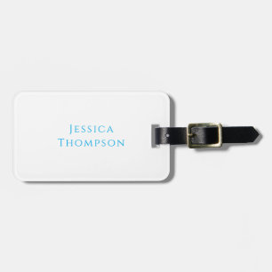 Modern Elegant Plain Simple Professional Name Luggage Tag